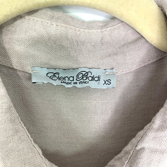 ELENA BALDI Italian 100% Natural Linen Dress Sz XS - Picture 7 of 9